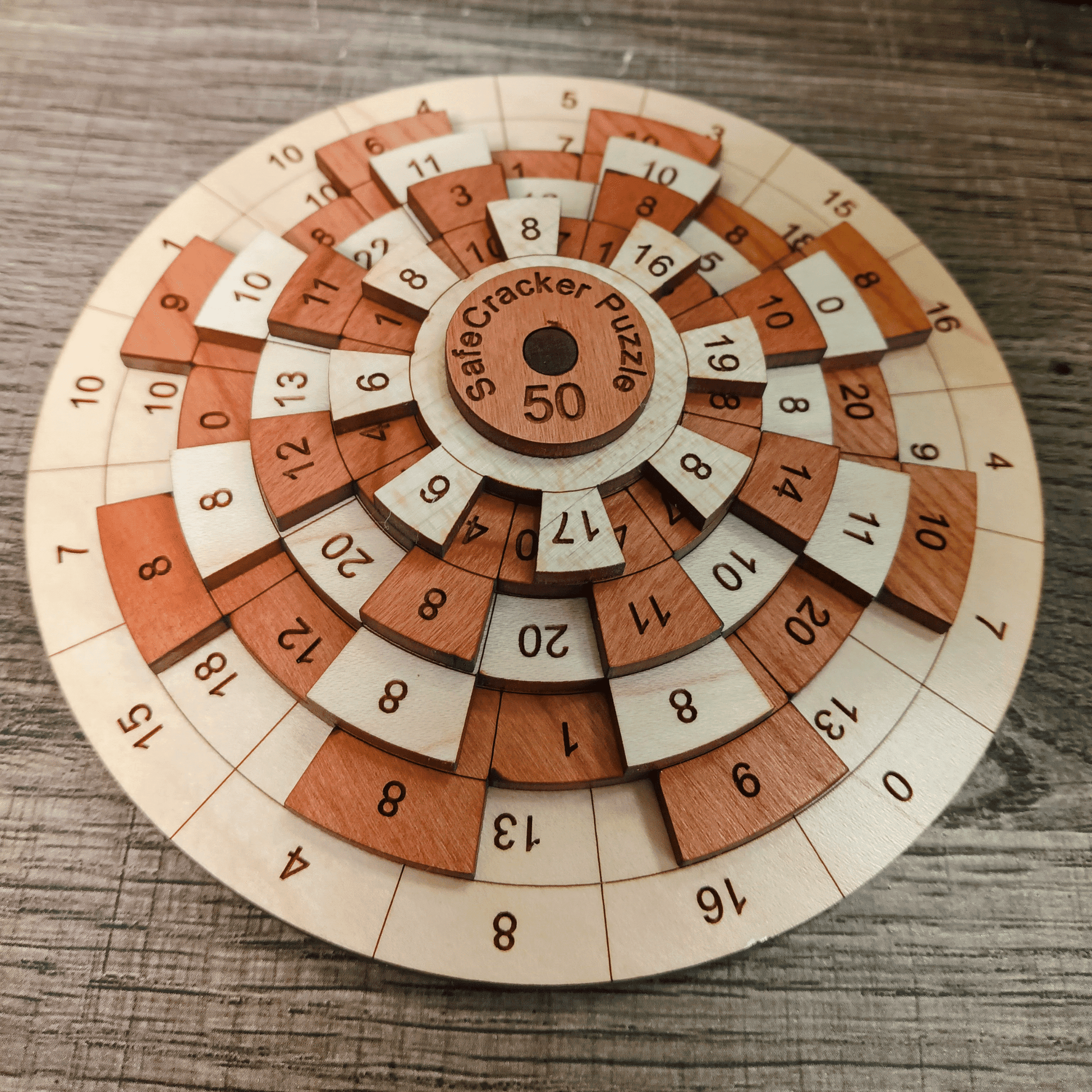 Safecracker 50 Wood Puzzle - Difficult Math Brain Teaser for Adults - Creative Escape Rooms