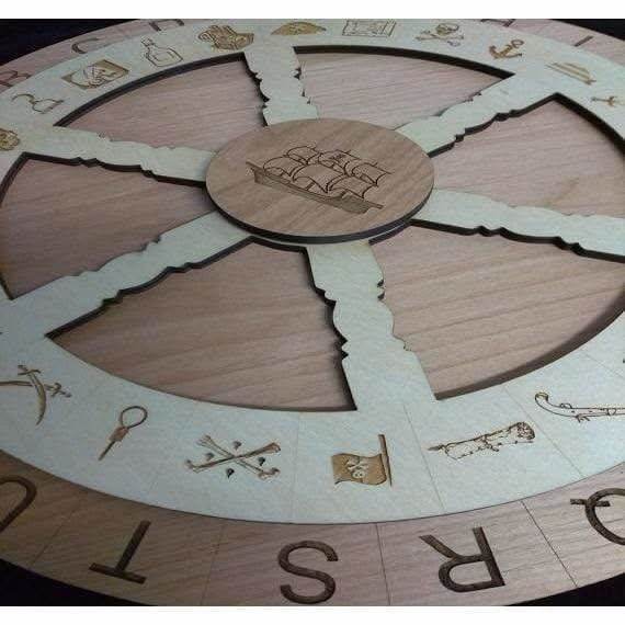 16 inch Pirate Themed Escape Room Cipher Wheel Prop - Creative Escape Rooms