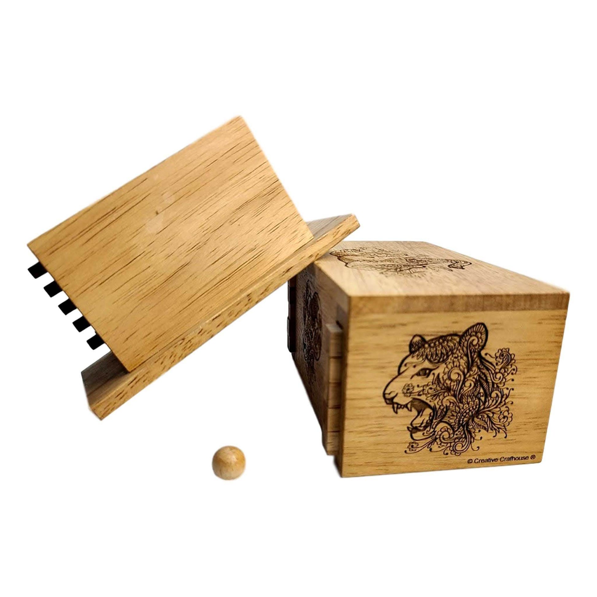 Animal Premium Secret Lock Box - Wooden Puzzle Box for Teens - Creative Escape Rooms