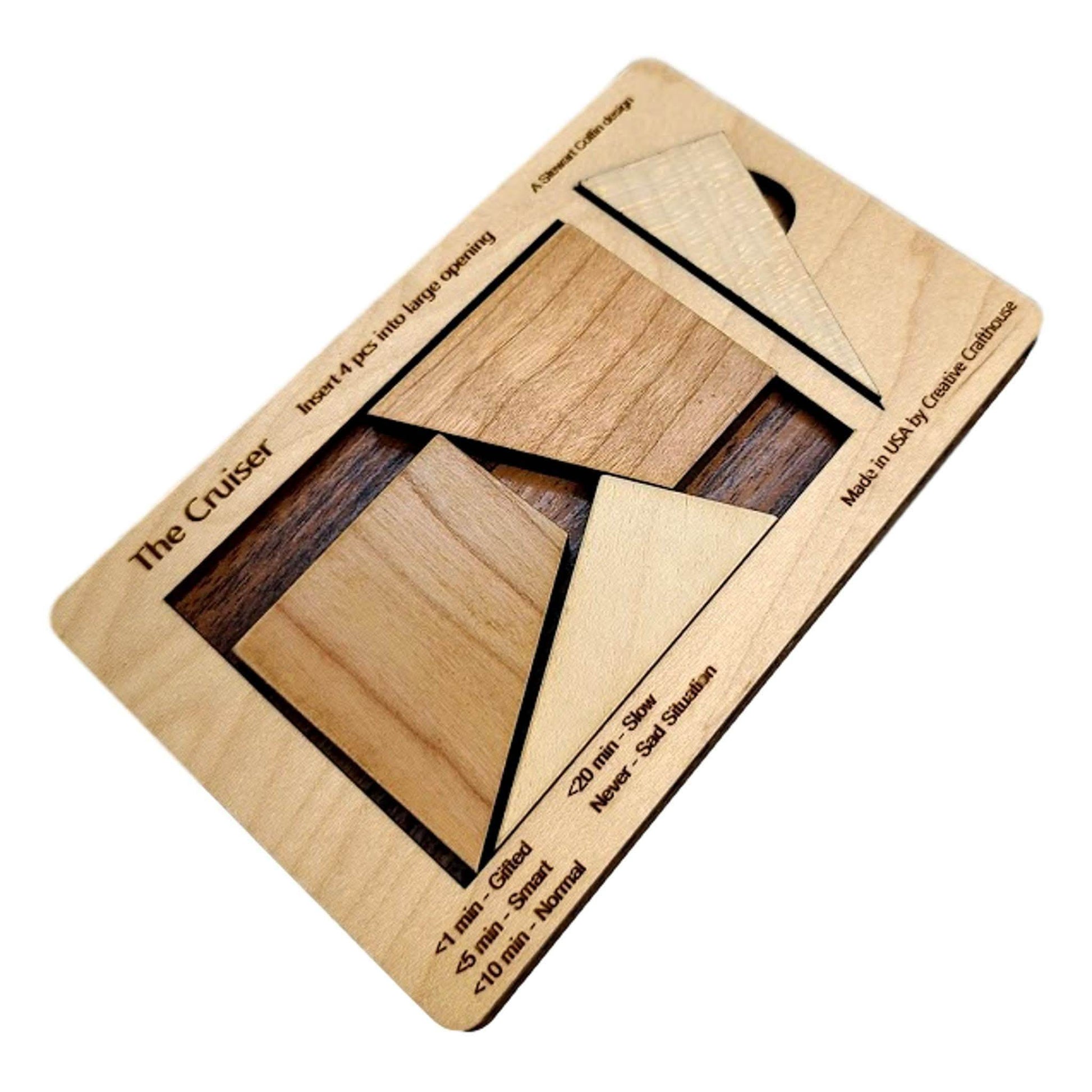 Christmas Gift for Teenagers - The Cruiser Wood Puzzle - Handmade in the USA Brain Teaser - Creative Escape Rooms
