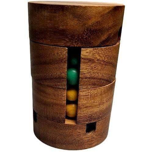Cylinder Spin Puzzle - Wooden Rubik's Cube Style Brain Teaser - Gift for Him - Creative Escape Rooms