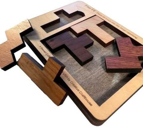 Five Fit Wood Puzzle - 10 out of 10 Difficulty Level - Creative Escape Rooms