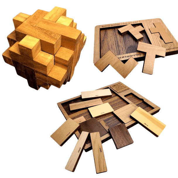 Impossible Puzzles Gift Set for Adults - Three Level 10 out 10 Difficulty Level Brain Teasers - Creative Escape Rooms