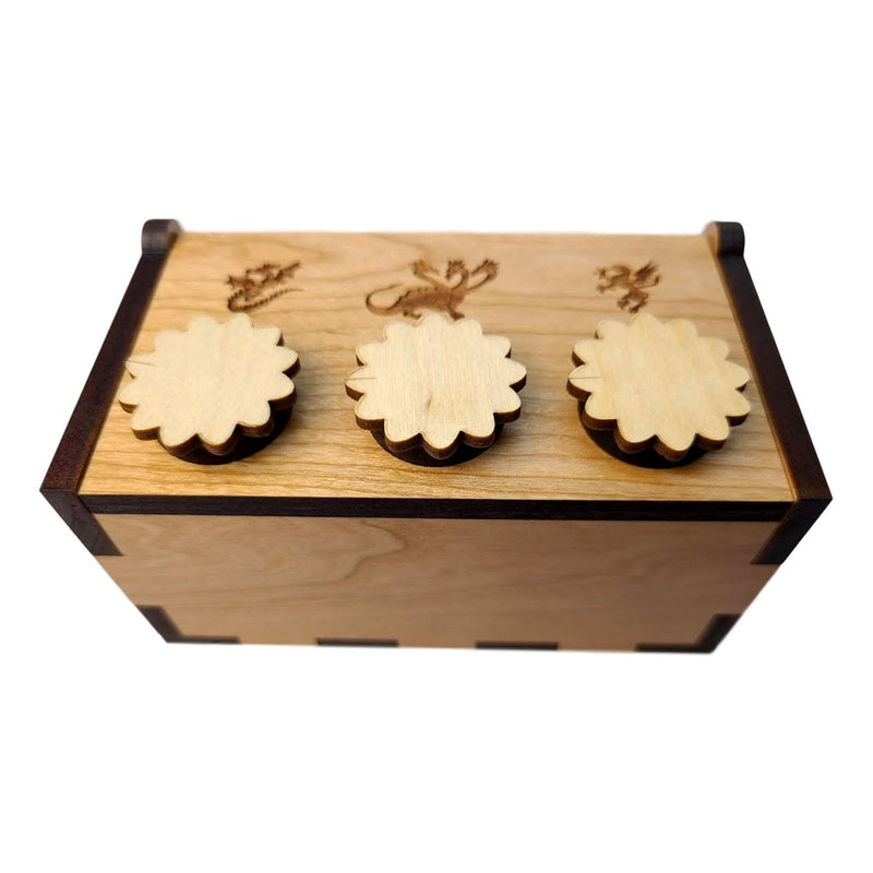 Secret Dragon Puzzle Box -Wood Lock Box for Escape Rooms