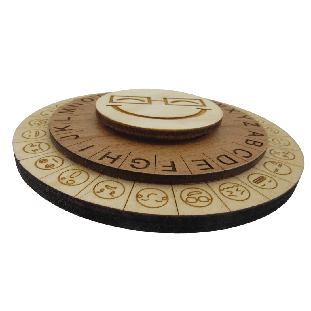 Smiley Face Cipher Wheel - Escape Room Prop and Decoder Disk - Creative Escape Rooms