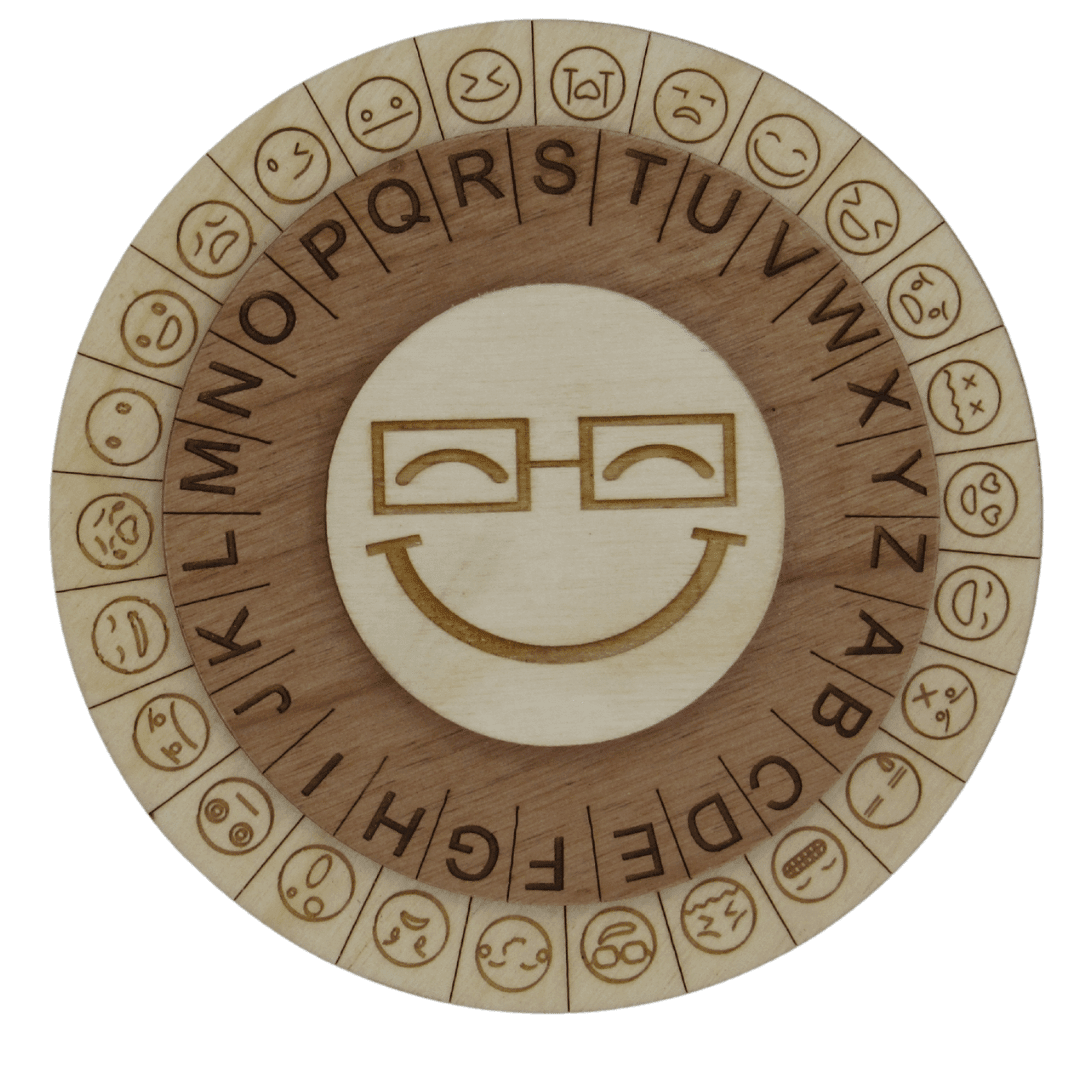 Smiley Face Cipher Wheel - Escape Room Prop and Decoder Disk - Creative Escape Rooms