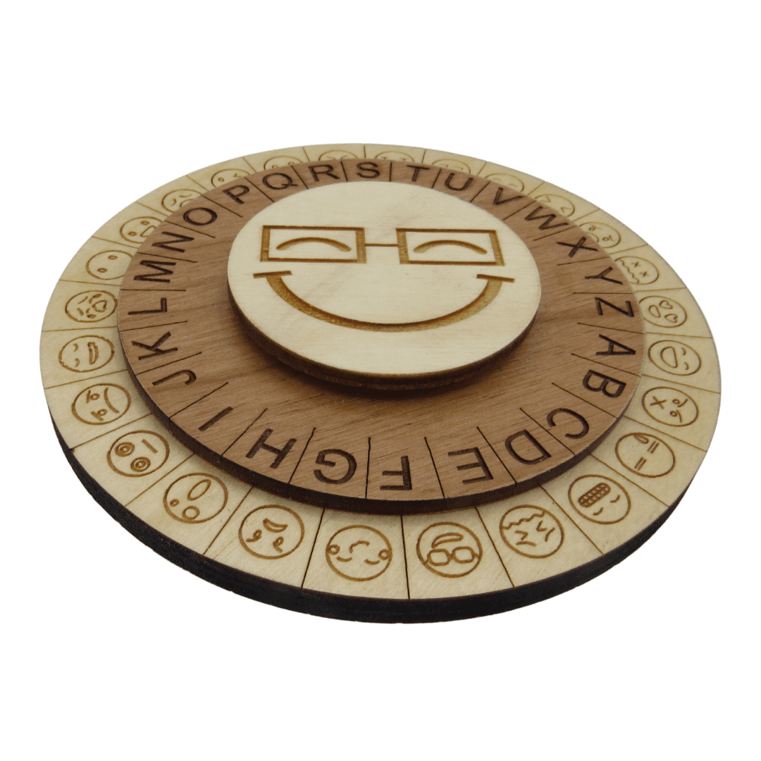 Smiley Face Cipher Wheel - Escape Room Prop and Decoder Disk - Creative Escape Rooms