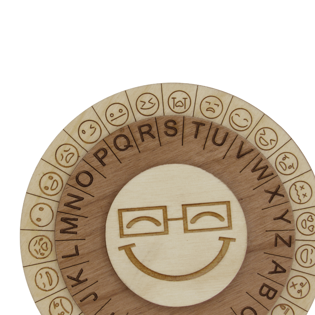 Smiley Face Cipher Wheel - Escape Room Prop and Decoder Disk - Creative Escape Rooms