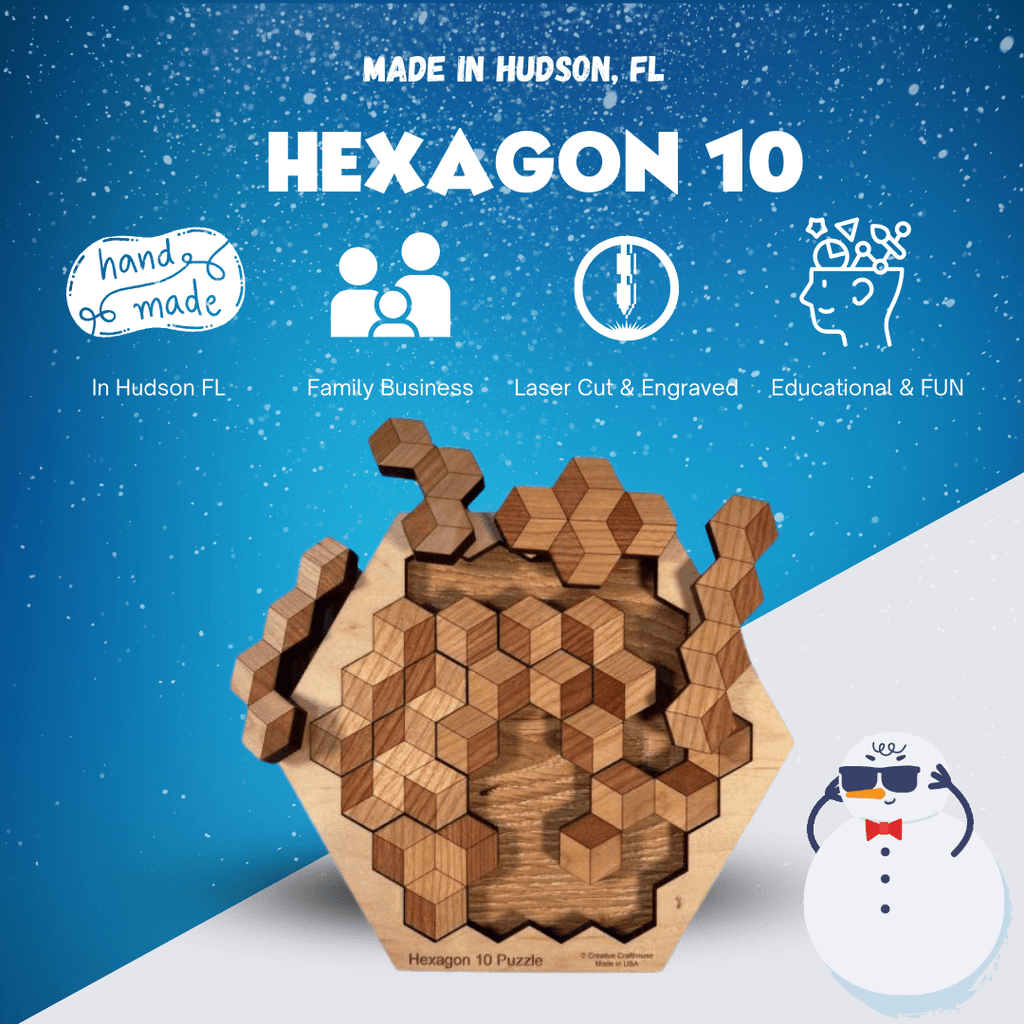 On of the Best Puzzles for Kids - Hexagon 10 Brain Teaser - Creative Escape Rooms