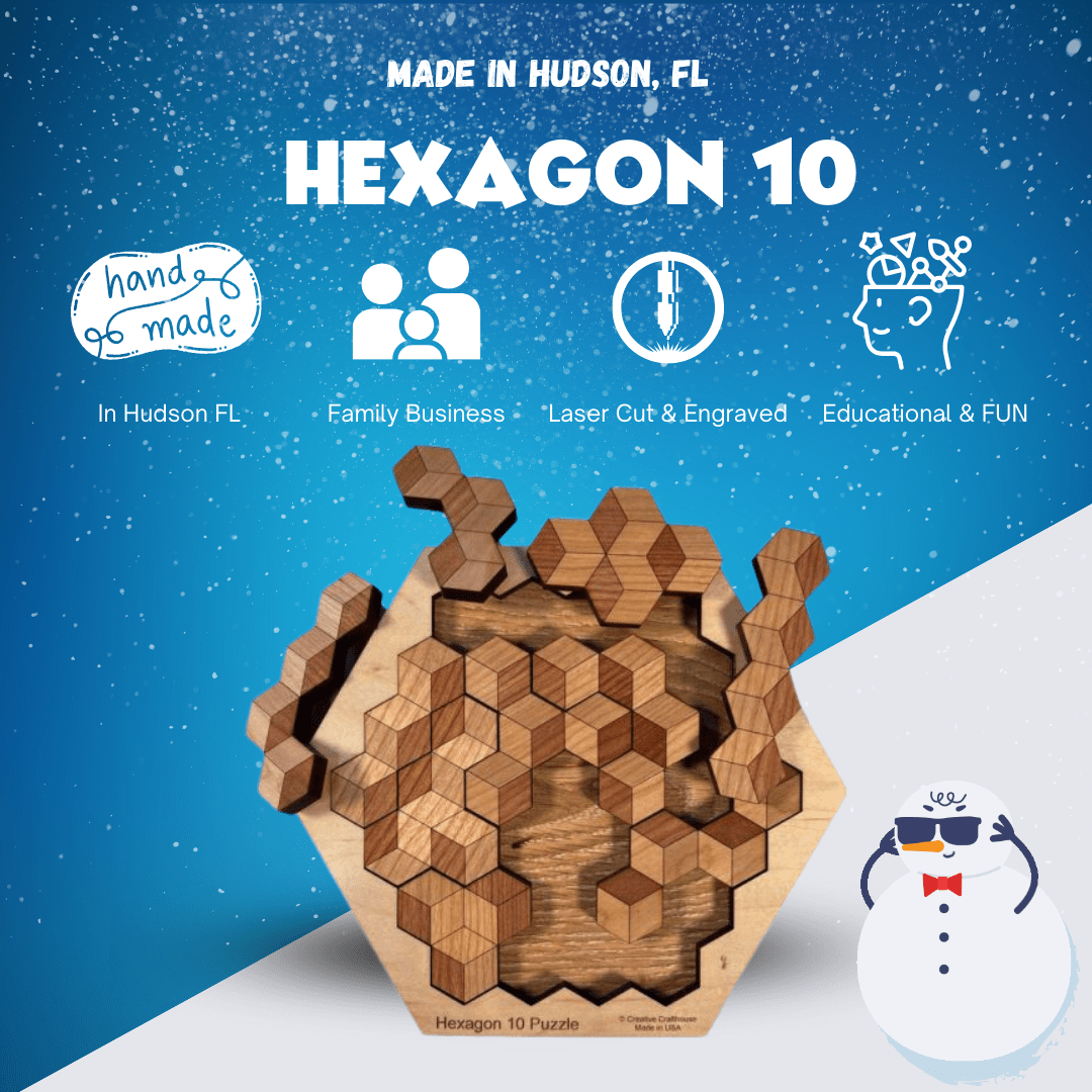 On of the Best Puzzles for Kids - Hexagon 10 Brain Teaser - Creative Escape Rooms