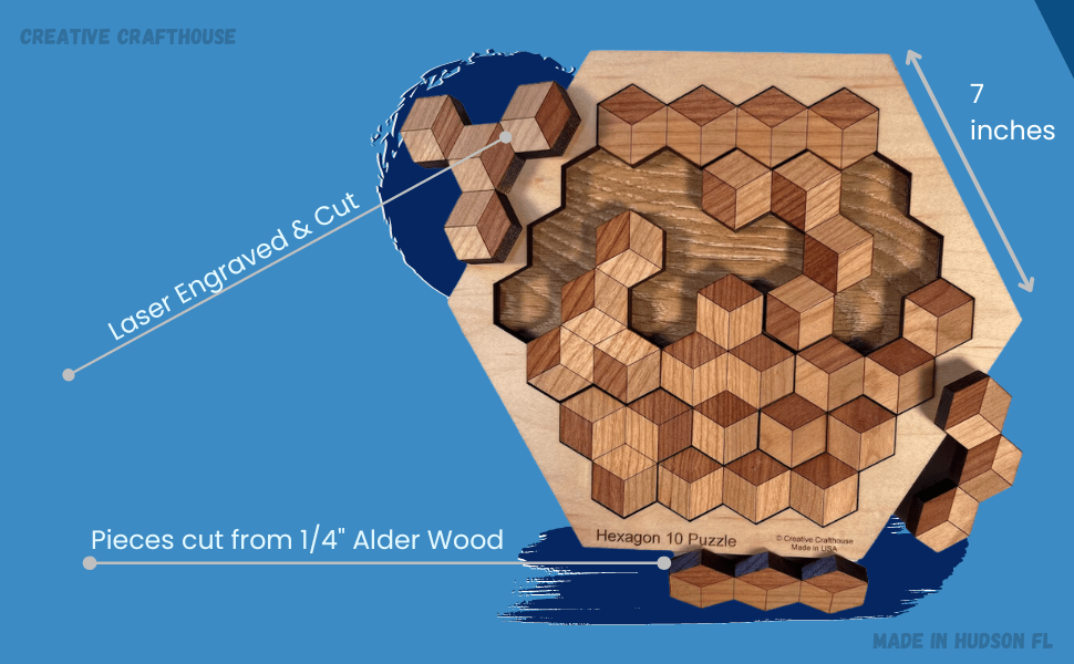 On of the Best Puzzles for Kids - Hexagon 10 Brain Teaser - Creative Escape Rooms
