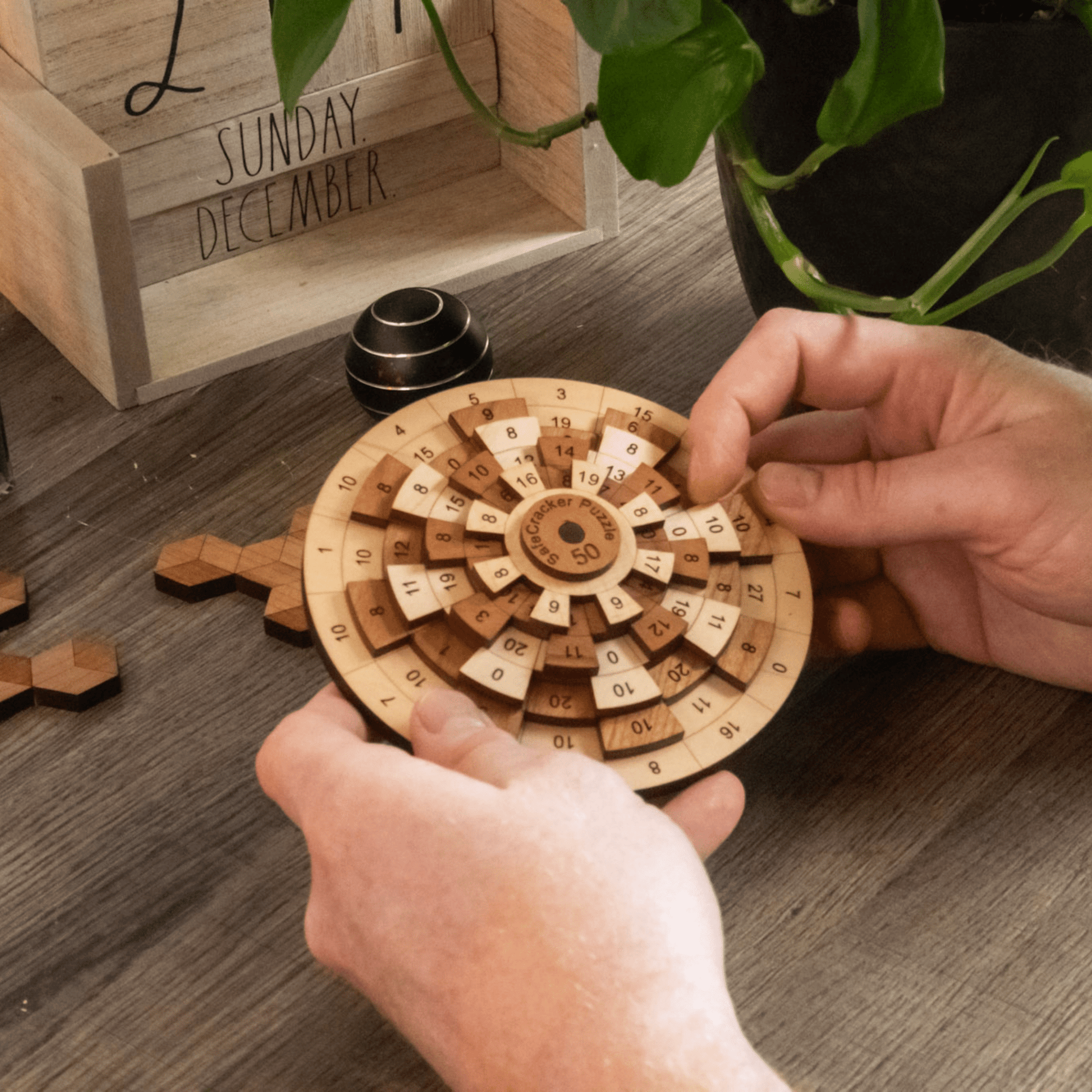 Safecracker 50 Wood Puzzle - Difficult Math Brain Teaser for Adults - Creative Escape Rooms