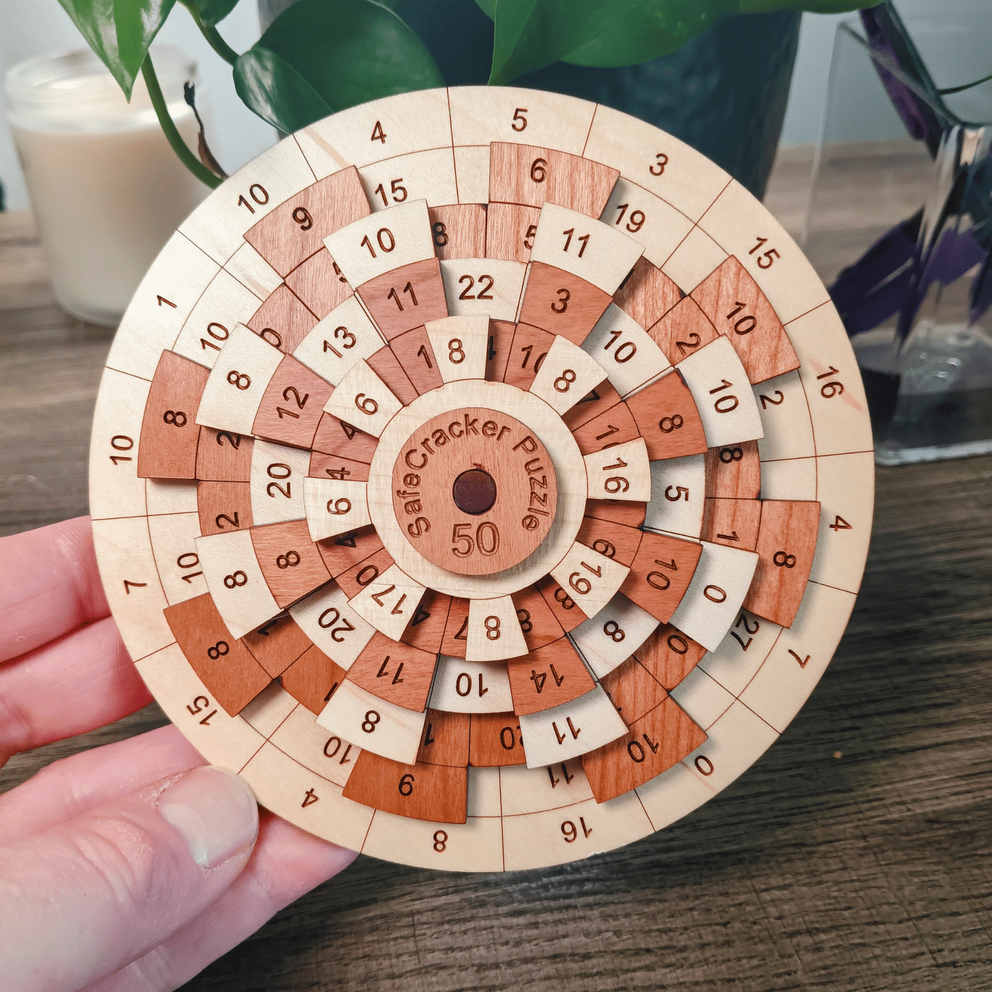 Safecracker 50 Wood Puzzle - Difficult Math Brain Teaser for Adults - Creative Escape Rooms