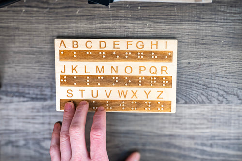 Wood Braille Alphabet Board with Raised Dots | Educational Tool for All Ages | Montessori Learning | Handmade in the USA