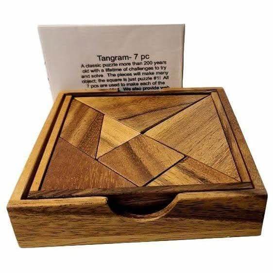 7 Piece Tangram Classic Wood Brain Teaser Puzzle – Creative Escape