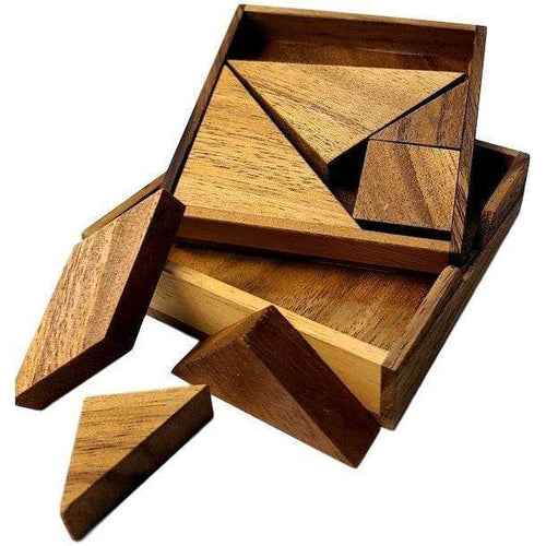 7 Piece Tangram Classic Wood Brain Teaser Puzzle