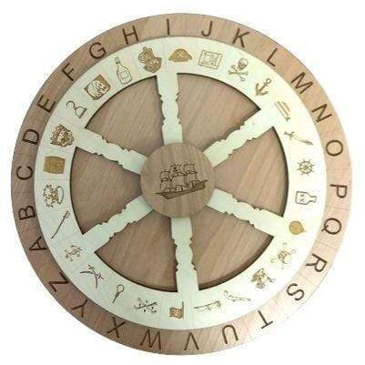 roue de chiffrement secrète de salle d'évasion sur le thème des pirates de 9 pouces