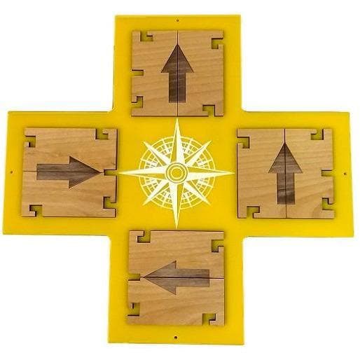 Puzzle in acrilico con serratura combinata direzionale in stile bussola