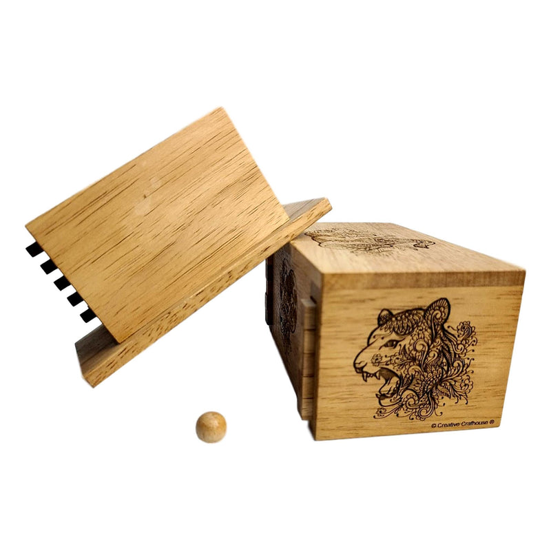 Animal Premium Secret Lock Box - Caja de rompecabezas de madera para adolescentes