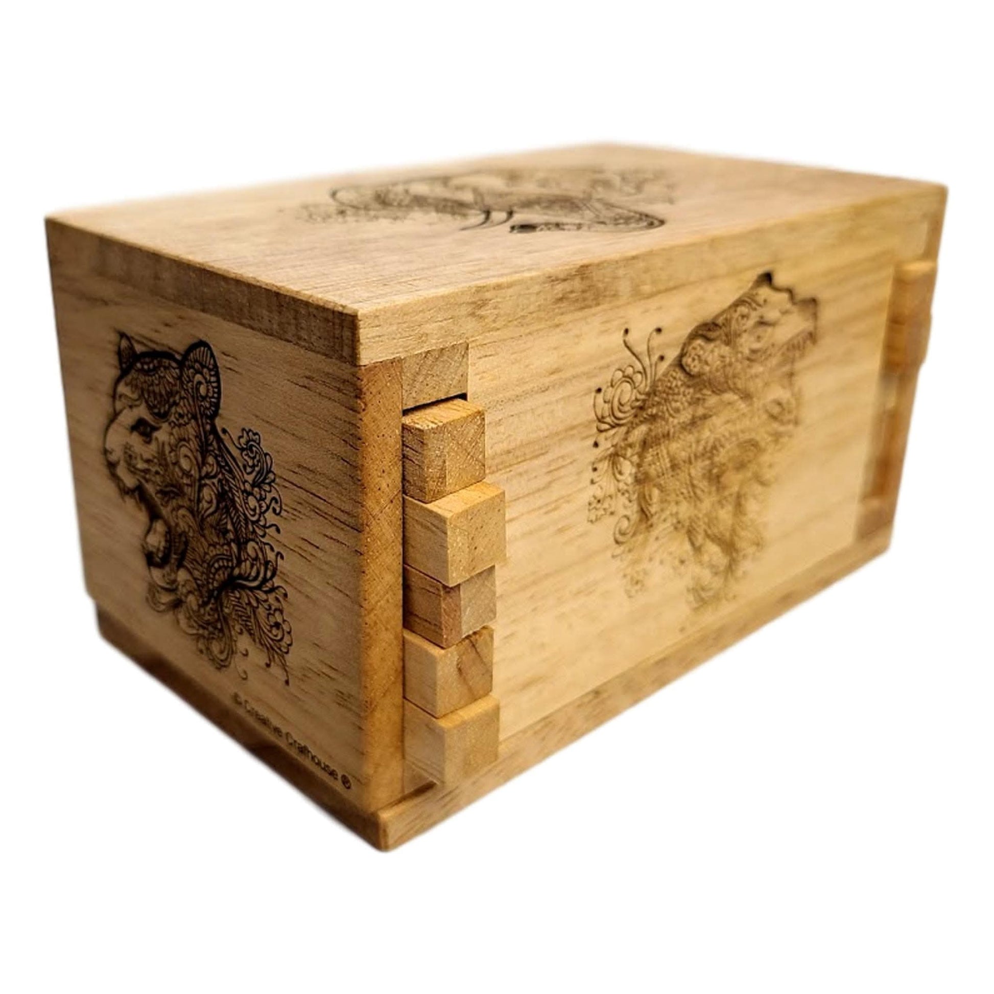 Animal Premium Secret Lock Box - Wooden Puzzle Box for Teens - Creative Escape Rooms
