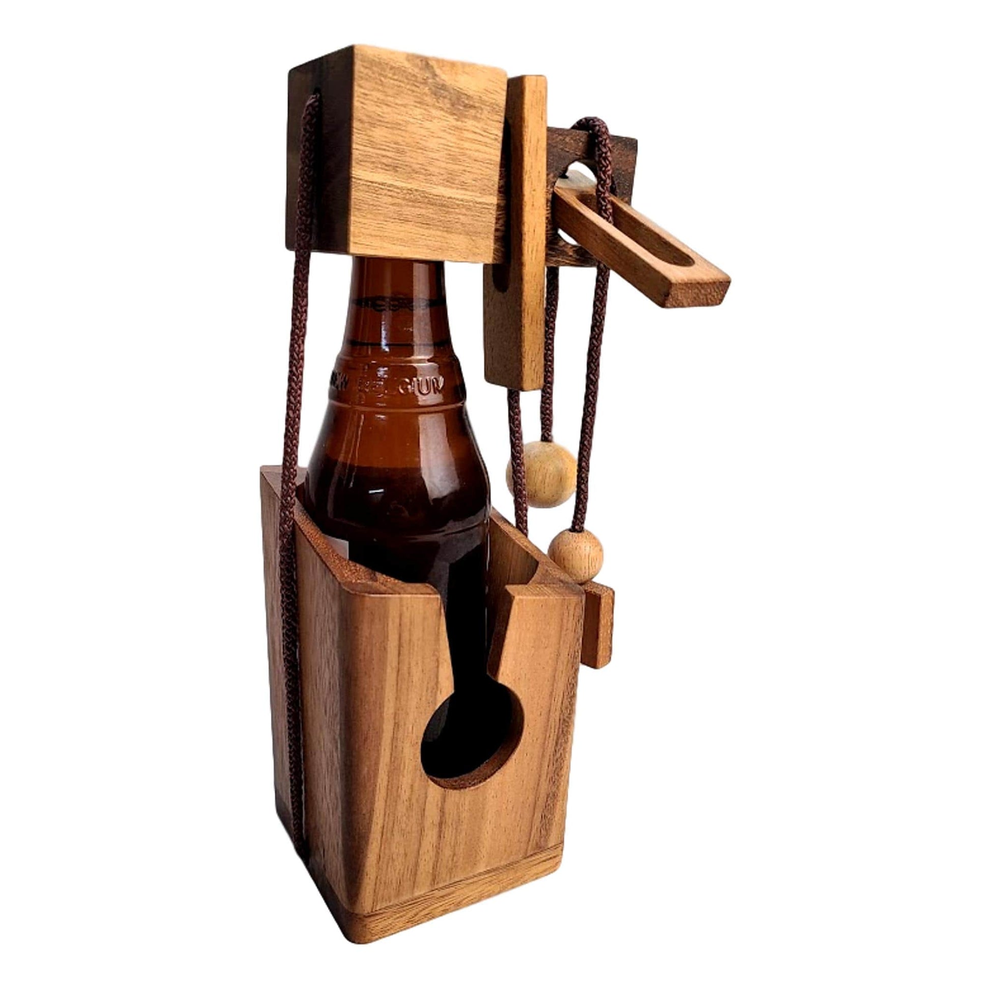 Beer Bottle Brain Teaser - Wood Puzzle - Gift for Beer Drinkers - Creative Escape Rooms