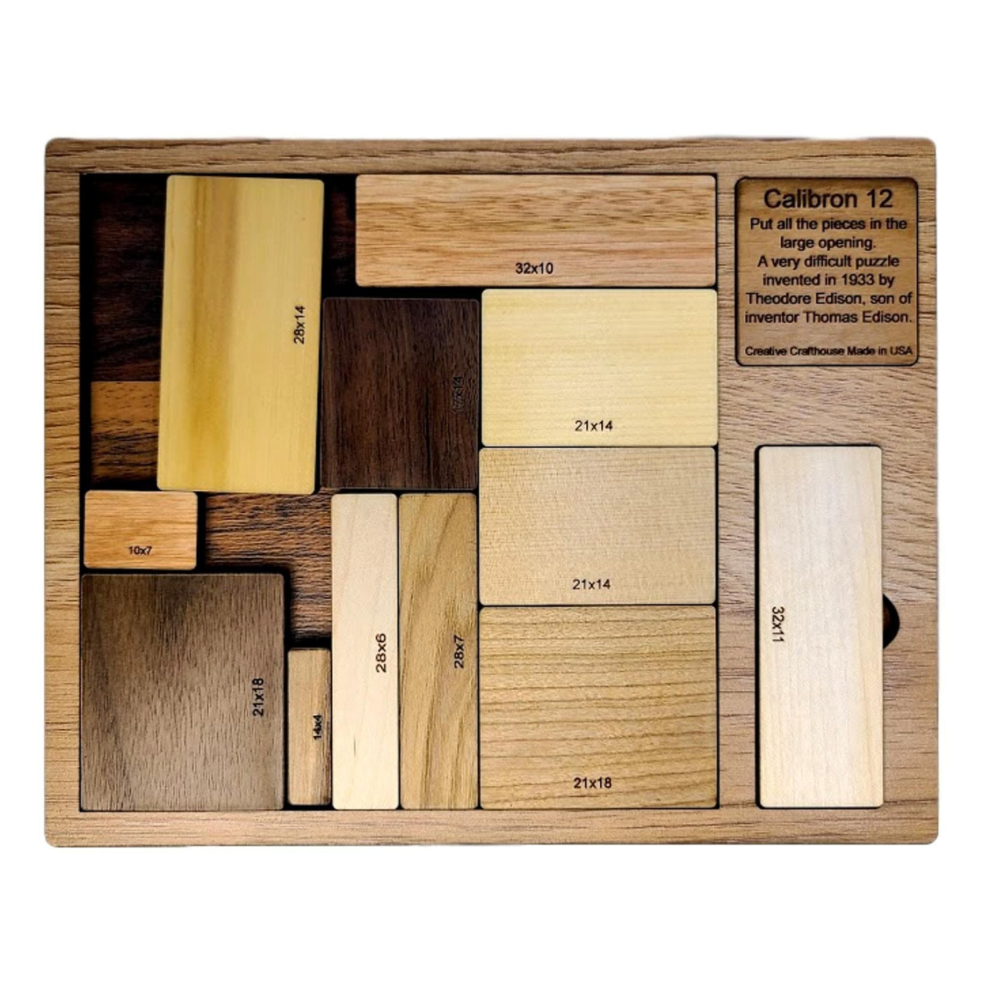 Calibron 12: Solve the Infamous Edison Puzzle Challenge | Creative Crafthouse - Creative Escape Rooms