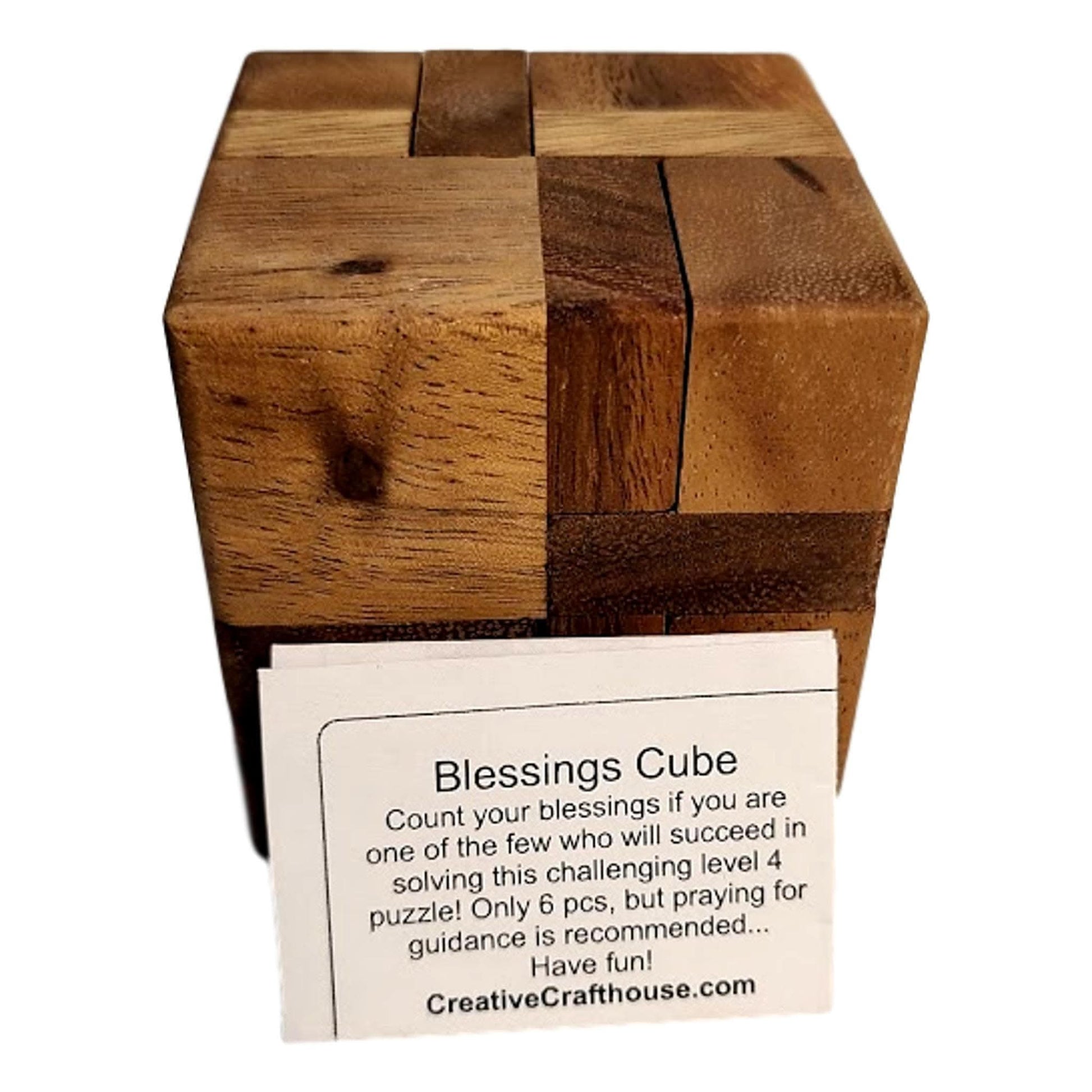 Difficult Sequential Brain Teaser for Ages 16 and Up - The Blessings Cube Wood Puzzle - Creative Escape Rooms