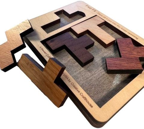 Five Fit Wood Puzzle - 10 out of 10 Difficulty Level