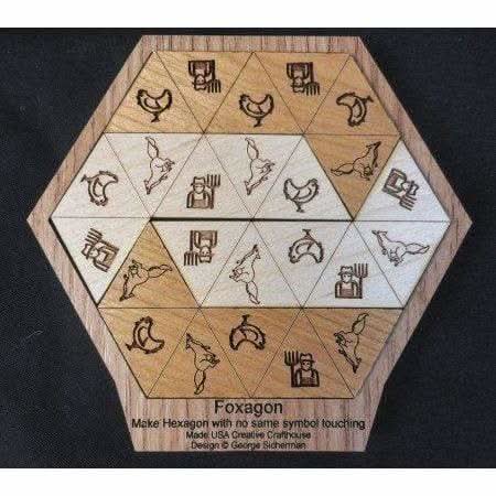 Foxagon Wood Logic Puzzle - Laser Cut - Creative Escape Rooms