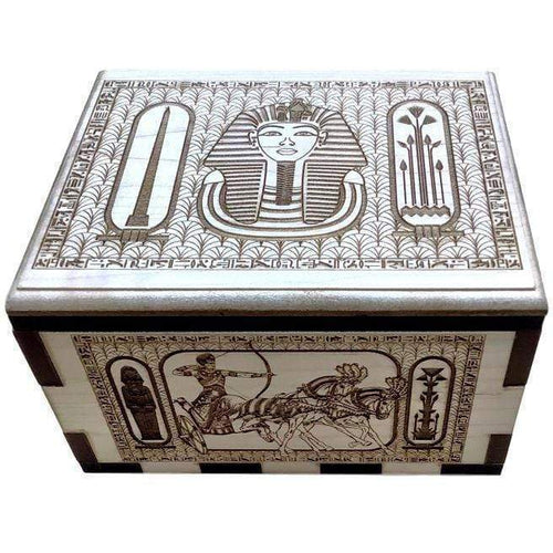 Caja de rompecabezas - caja de alijo giratoria de huracanes con temática egipcia