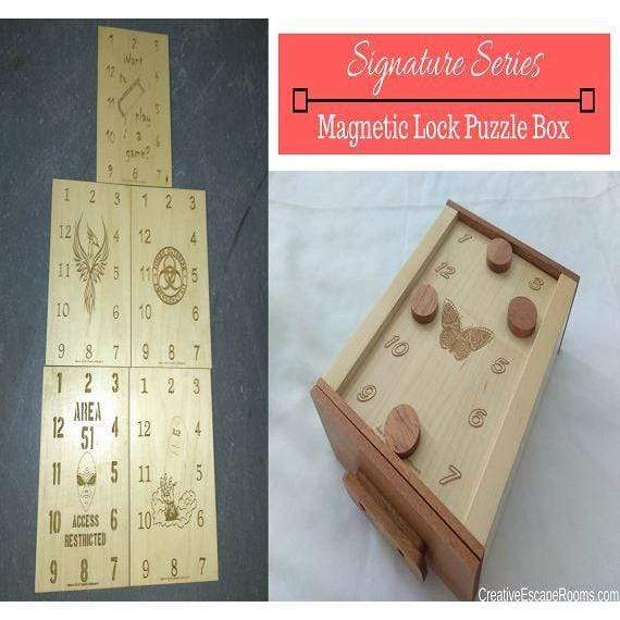 Boîte de puzzle à serrure magnétique pour salles d'évasion - Série Signature