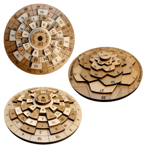 Math Lovers - 3 Wood Brain Teaser Puzzle Holiday Gift Set - Creative Escape Rooms