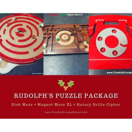 Rudolph's Christmas Themed Escape Room Puzzle Package