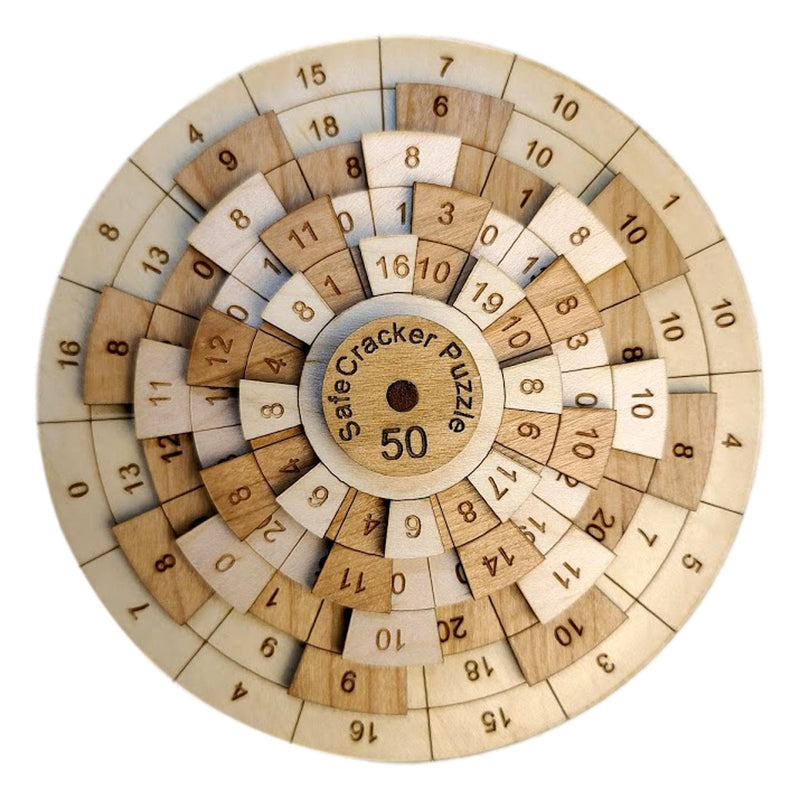 Safecracker 50 Wood Puzzle - Difficult Math Brain Teaser for Adults