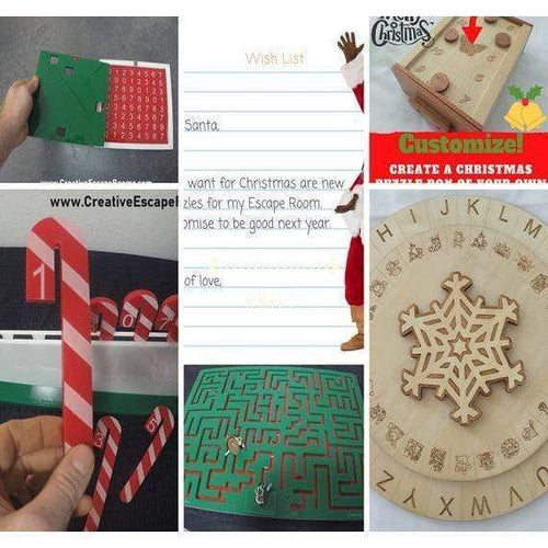 Pack de puzles de temática navideña para escape room