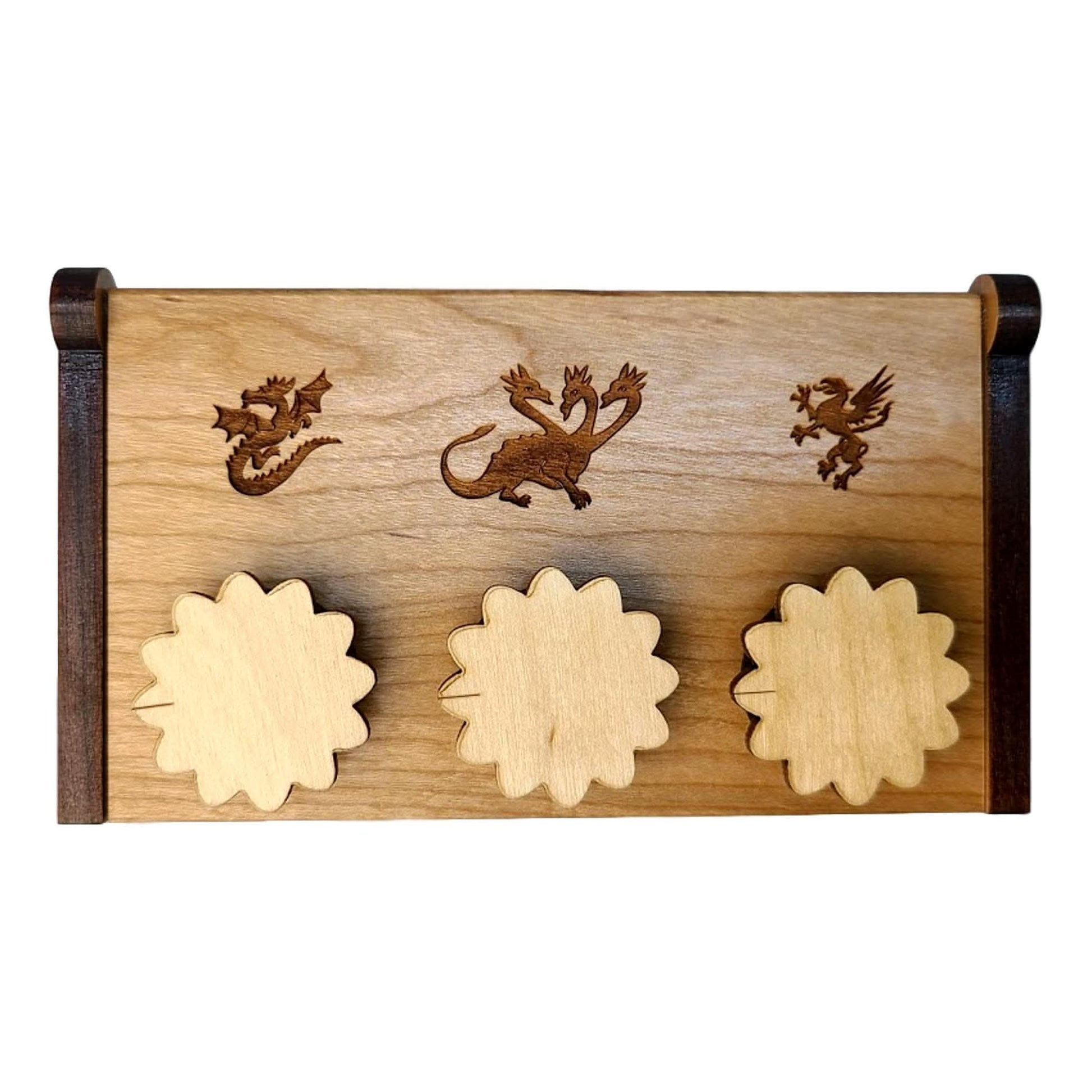 Secret Dragon Puzzle Box - Wood Lock Box for Escape Rooms - Creative Escape Rooms