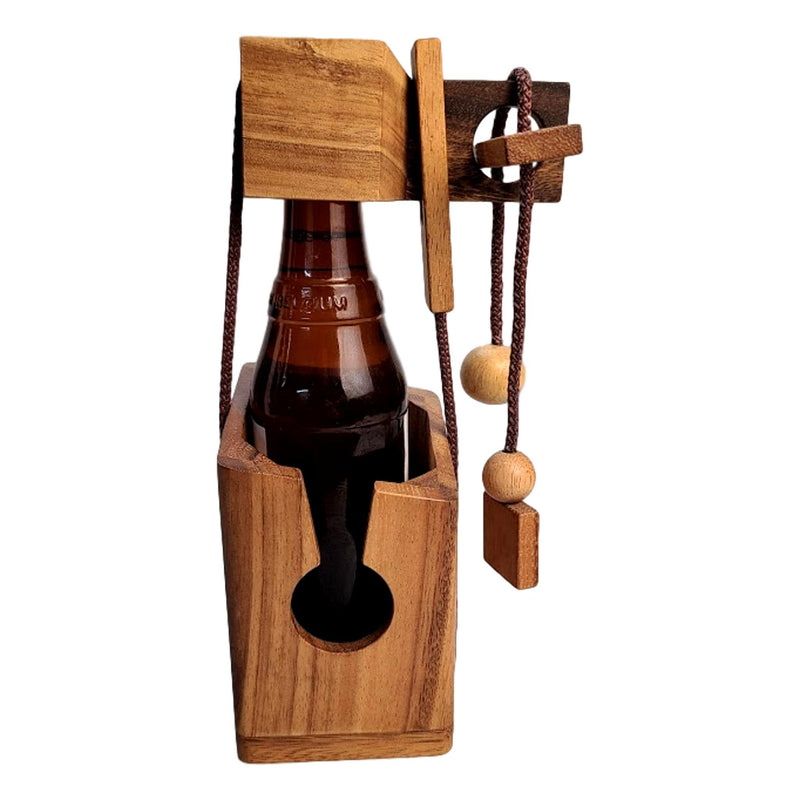 Rompecabezas de botella de cerveza - rompecabezas de madera