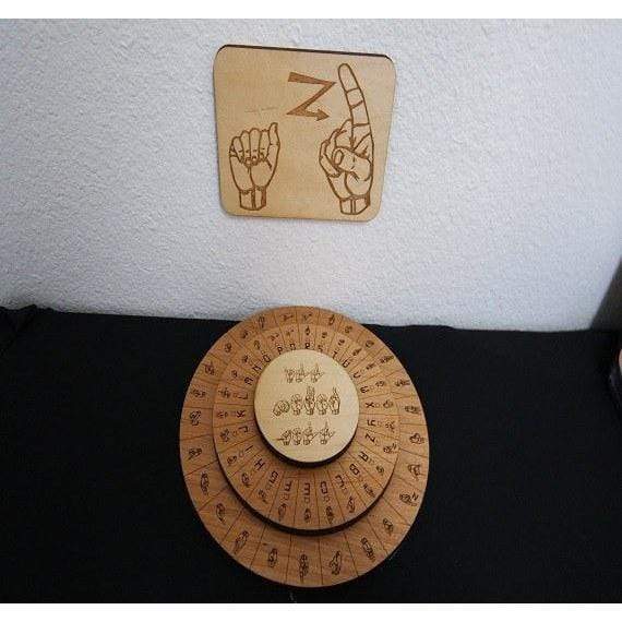 Sign Language Cipher Wheel And Key Combo - Escape Room Puzzle and Prop - Creative Escape Rooms