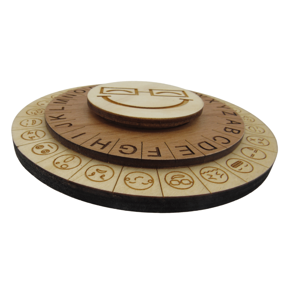 Smiley Face Cipher Wheel - Escape Room Prop and Decoder Disk - Creative Escape Rooms