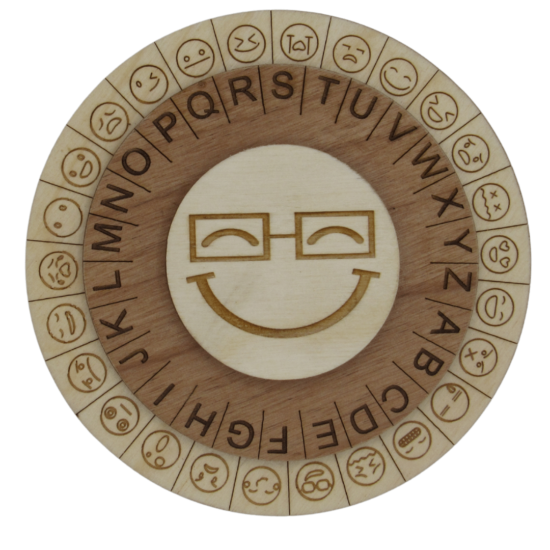 Smiley Face Cipher Wheel - Escape Room Prop and Decoder Disk - Creative Escape Rooms