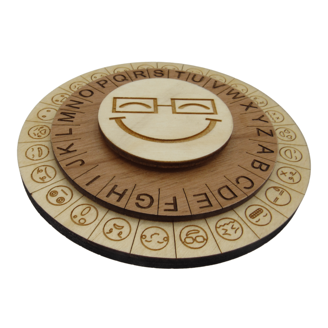 Smiley Face Cipher Wheel - Escape Room Prop and Decoder Disk - Creative Escape Rooms