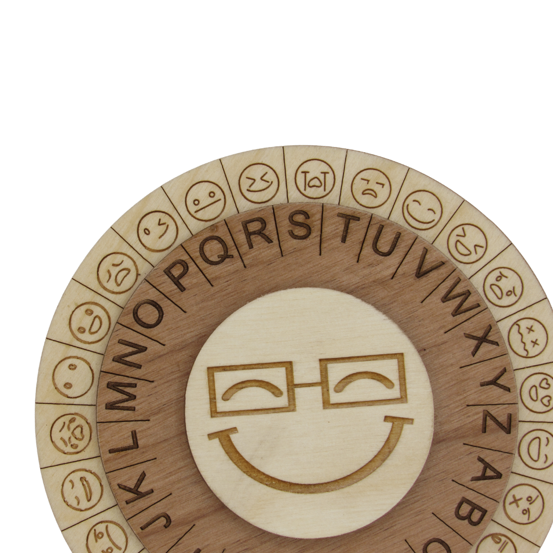 Smiley Face Cipher Wheel - Escape Room Prop and Decoder Disk - Creative Escape Rooms