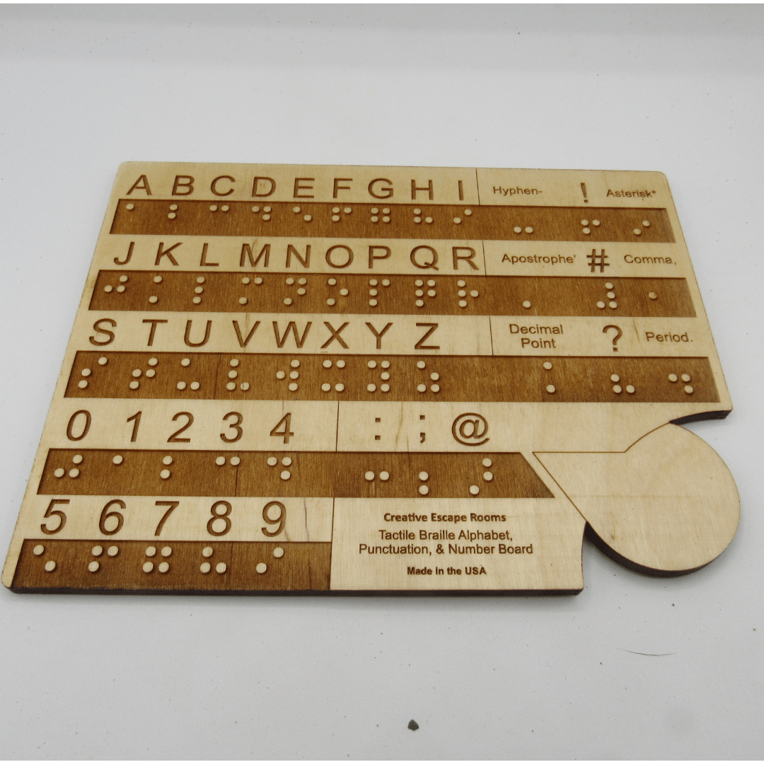 Tactile Advanced Braille Education Fingerboard with Raised Dots - Creative Escape Rooms