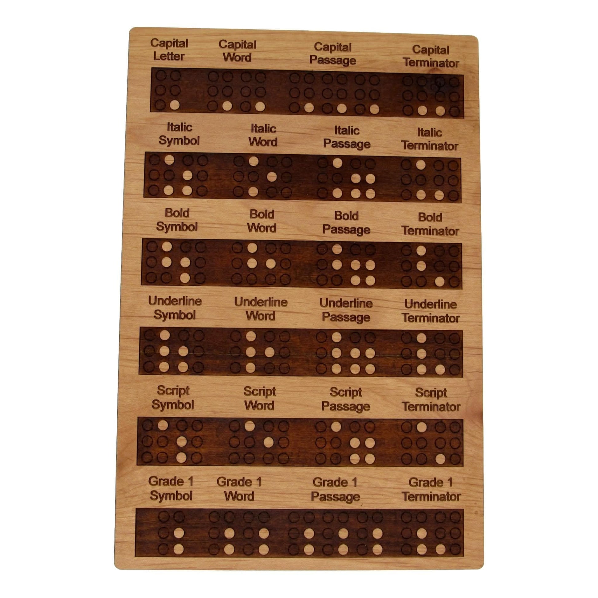 Wooden Braille Composition Board - Teach and Learn Braille - Raised Dots - Creative Escape Rooms