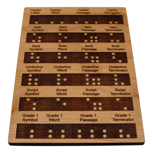 Tableau de composition en braille en bois - Enseigner et apprendre le braille - Points surélevés